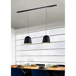Pendel CLAVIO M, 2x E27, IP20, Lava antracit / sort matt
