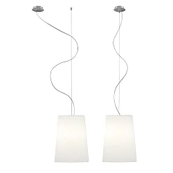 Pendel MESA LONG 1-flamme E27 IP20, aluminium børstet, mat, opal hvid dæmpbar