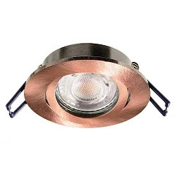 Indbygnings loftlampe SAMSOLA rund, svingbar GU10 / GU5.3, kobber dæmpbar
