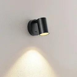 Læselampe CAN TILT ROUND USB rund, med afbryder, med USB-opladningsfunktion, kardanisk drejning GU10 IP20, sort 
