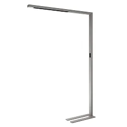 Standerlampe OFFICE THREE STANDARD MOTION up / down, med sensor, med touch-dæmper IP20, hvid aluminium dæmpbar