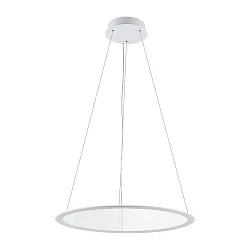 pendant luminaire round IP40, transparent, traffic white dimmable