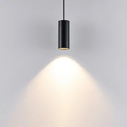 pendant luminaire CAN 150 down, cylindrical, direct GU10 IP20, black