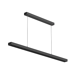 pendant luminaire OFFICE THREE STANDARD UP AND DOWN DALI controllable, direct / indirect IP20, mat, deep black dimmable