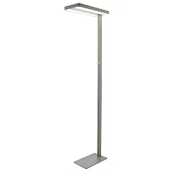LED Standerlampe OFFICE TWO, 80W 4000K 8300lm 2065cd 115° / 75°, UGR<1, dæmpbar, sølv