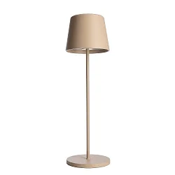 Batteri bordlampe CANIS CCT Switch, med touch-dæmper, uden oplader IP65, beige, mat dæmpbar
