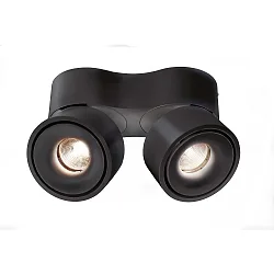 Loftlampe UNI II DOUBLE TILT 2-flammer, kardanisk drejning IP20, kulsort dæmpbar