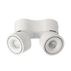 ceiling luminaire UNI II MINI DOUBLE TILT 2 flames, cardanic swivelling IP20, white dimmable