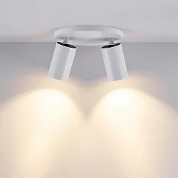 Loftlampe CAN TILT ROUND Ø 20CM 2-flammer, rund, kardanisk drejning GU10 IP20, hvid