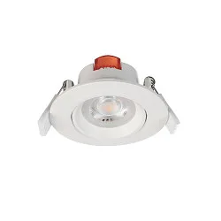 LED Loftindbygningslampe SMD-68-230V-rund, IP20, 36° drejelig, 220-240V AC / 50-60Hz, 6.5W 3000K 540lm 45°, hvid