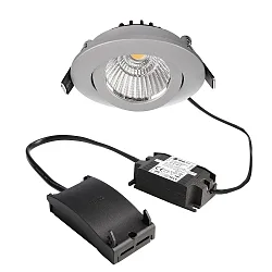 recessed spotlight DIONE IP20 swivelling, wired through IP20, silver dimmable