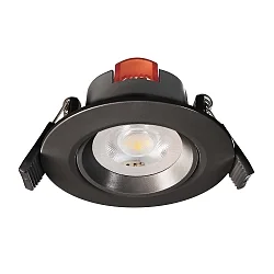 Downlight SMD-68-230V-ROUND svingbar, indbygget version IP20, trafik sort dæmpbar