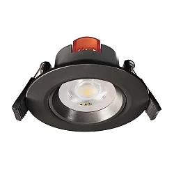 Recessed LED ceiling luminaire SMD-68-230V-round, IP20, 36° swivelling, 220-240V AC / 50-60Hz, 6.5W 3000K 540lm 45°, white