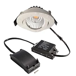 Indbygget spotlys DIONE IP44 DIM 827 svingbar, kablet gennem IP44, hvid dæmpbar