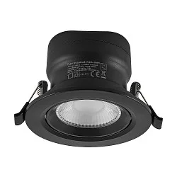 Indbygget spotlys SURTUR TILT 83 CCT svingbar, CCT Switch IP20/IP44, sort dæmpbar
