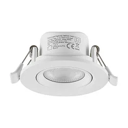Indbygget spotlys SURTUR TILT 68 DTW svingbar, Dim-To-Warm IP20/IP44, hvid dæmpbar