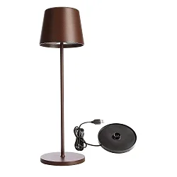 Batteri bordlampe BUNDLE CANIS sæt med 1, med oplader IP65, mat, rust dæmpbar