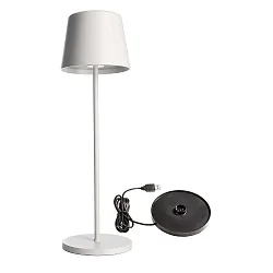 Batteri bordlampe BUNDLE CANIS sæt med 1, med oplader IP65, mat, hvid dæmpbar