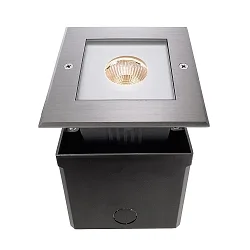 LED Gulvindbygningslampe COB Udendørsspot firkantet, symmetrisk, 220-240V AC / 50-60Hz, 6W, rustfrit stål, 25°, IP67, 3000K
