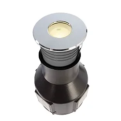 Udendørs LED Gulvindbygningslampe ALZIRR II, symmetrisk, IP67, 24V DC, 2.4W 3000K 150lm 450cd 30°, rustfrit stål