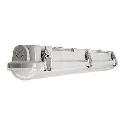 Fugttæt armatur TRI PROOF BASIC MOTION HF - 610MM med sensor, slagfast, omskiftelig IP65, grå 