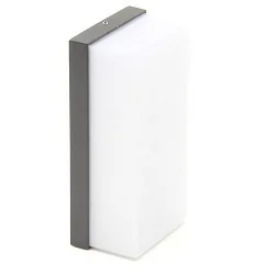 Udendørs LED Væglampe GRUMIUM FIRKANTET CCT, IP54, 10W 3000 / 4000K 530lm 138°, støbt aluminium, mørkegrå