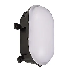 Fugttæt armatur SOTANO IP54 oval, CCT Switch, slagfast, omskiftelig, multipower IP54, sort 