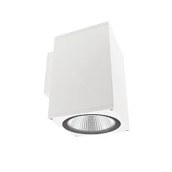 Fasadespot SHORELINE PRO SQUARE 140 DOWN 1-flamme, firkantet, CCT Switch IP65, hvid dæmpbar