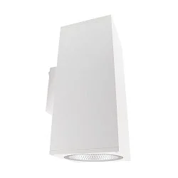 Fasadespot SHORELINE PRO SQUARE 140 UP&DOWN 2-flammer, firkantet, CCT Switch IP65, hvid dæmpbar