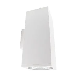 Fasadespot SHORELINE PRO SQUARE 140 UP&DOWN 2-flammer, firkantet, CCT Switch IP65, hvid dæmpbar