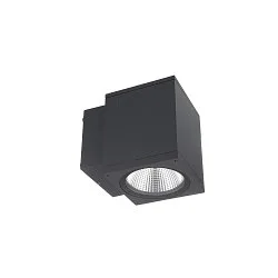 Fasadespot PRO SQUARE 100 DOWN 1-flamme, firkantet, CCT Switch IP65, mørkegrå dæmpbar