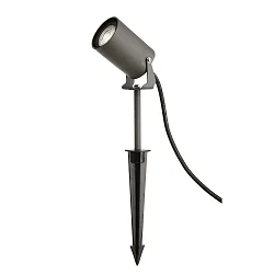 Spytlampe SPIKY 60MM cylindrisk, lang, justerbar GU10 IP65 / IP44, mørkegrå dæmpbar