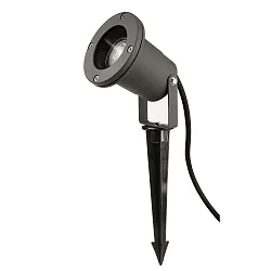 Spytlampe SPIKY 100MM cylindrisk, kort, justerbar GU10 IP65 / IP44, mørkegrå dæmpbar