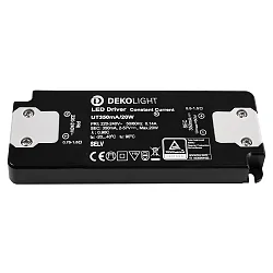 LED strømforsyning FLAT CC UT350mA/20W konstant strøm, sort