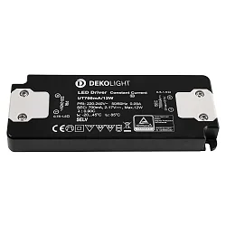 LED strømforsyning FLAT CC UT700mA/12W konstant strøm, sort