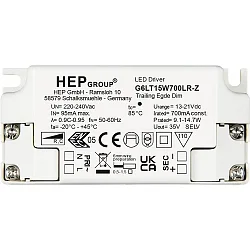 LED strømforsyning HEP DIM CC G6LT15W350LR-Z konstant strøm