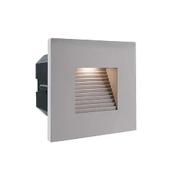 Dækning FIRKANTET / TRIN til LED Vægindbygningslampe LIGHT BASE II COB OUTDOOR, 10 x 10cm, strålevinkel 70°, sølv grå
