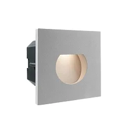 Dækning RUND til LED Vægindbygningslampe LIGHT BASE II COB OUTDOOR, 10 x 10cm, strålevinkel 63°, aluminium, sølv grå