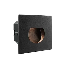 Dækning RUND til LED Vægindbygningslampe LIGHT BASE II COB OUTDOOR, 10 x 10cm, strålevinkel 63°, aluminium, sort
