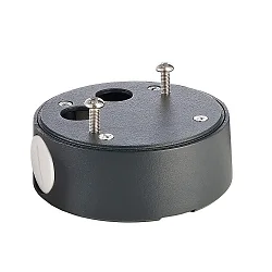 Overflademonteret hus til Udendørs serie COLT, versioner 15 / 30W, Ø 12.4cm / H 4.15cm, aluminium, sort grå