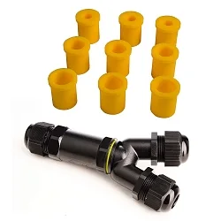 Outdoor Multi Y-connector for 3 cable 4-14 mm, 3 cores 0.5-4 mm², max. 450V AC/24A 