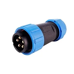 Weipu HQ 12 / 24 / 48V Stikkontakt 5-polet, MALE, L 6.5cm x H 2.5cm, IP67
