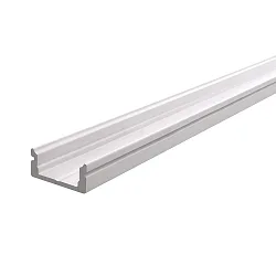 AU-01-10, flad U-Profil til 10 - 11,3 mm LED Strips, 200cm, hvid mat
