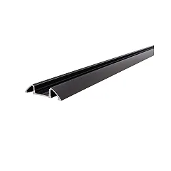 LED Profil AM-01-10 flad Overflade profil til 10-11,3mm LED Strips, 200cm, sort mat børstet - uden dækning