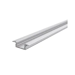 ET-01-08, flad T-Profil til 8 - 9,3 mm LED Strips, 200cm, anodiseret aluminium