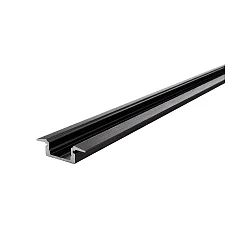 ET-01-08, flad T-Profil til 8 - 9,3 mm LED Strips, 200cm, sort mat børstet