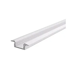 ET-01-08, flad T-Profil til 8 - 9,3 mm LED Strips, 200cm, hvid mat