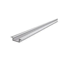 ET-01-12, flad T-Profil til 12 - 13,3 mm LED Strips, 200cm, anodiseret aluminium