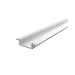 ET-01-12, flad T-Profil til 12 - 13,3 mm LED Strips, 200cm, hvid mat