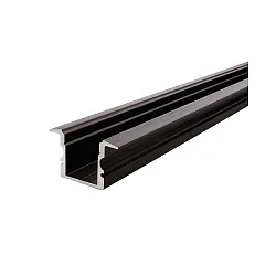 ET-02-10, høj T-Profil til 10 - 11,3 mm LED Strips, 200cm, sort mat børstet